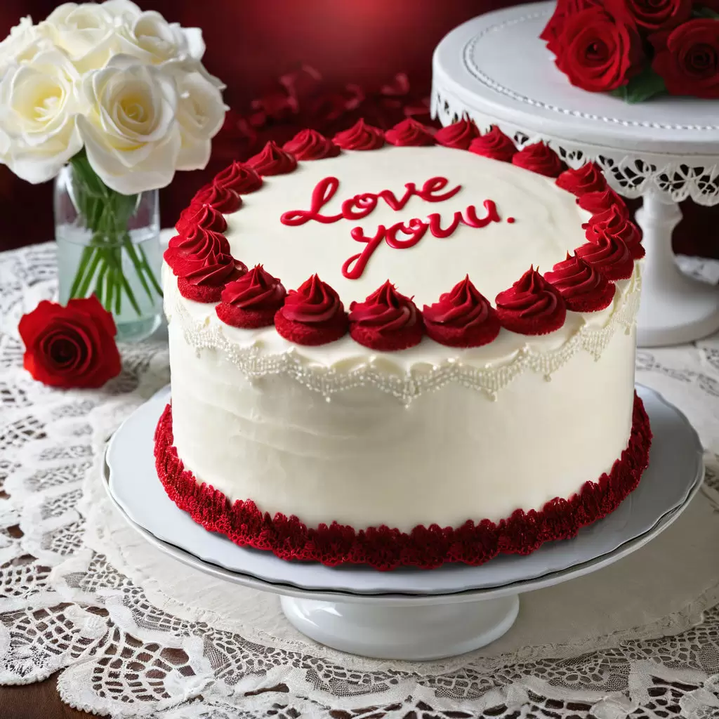 Expression Of Love Red Velvet Cake